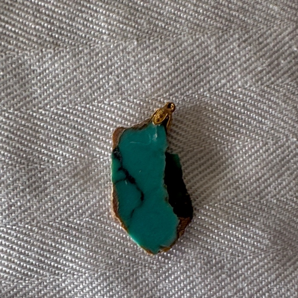Turquoise and Gold Pendant Set - Picture 4 of 11